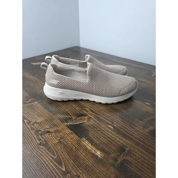 Skechers Shoes Womens Sz. 8.5 Beige Go Walk Joy Goga Max Knit Slip On Comfort - Picture 10 of 14